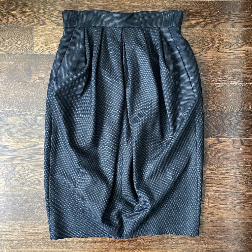 Designer Lined Skirt by David Szeto Paris-Silk/Wool Blend-Size 42(US8)